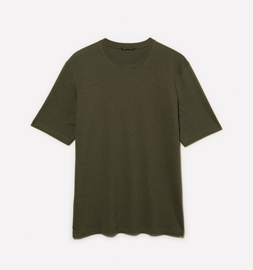 Olive green regular fit short sleeve t-shirt - men's short sleeve t-shirts - Dark Green | Sisley image number 5